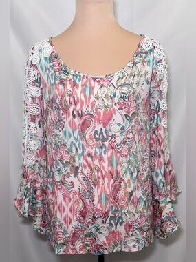 Fyve floral paisley bell sleeved blouse